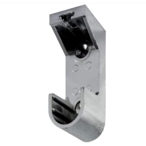 CONFEZIONE DA 2 PEZZI - SUPPORTO PER TUBO OVALE 30x15MM - IN PLASTICA CROMATA