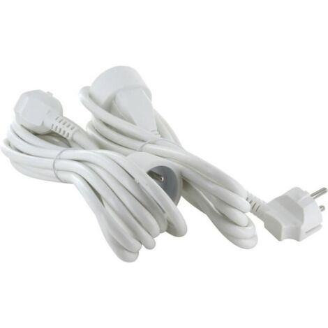 Confezione da 2 prolunghe - CHACON - HO5VVF 3 x 1,5 mm² - 3 m - Bianco
