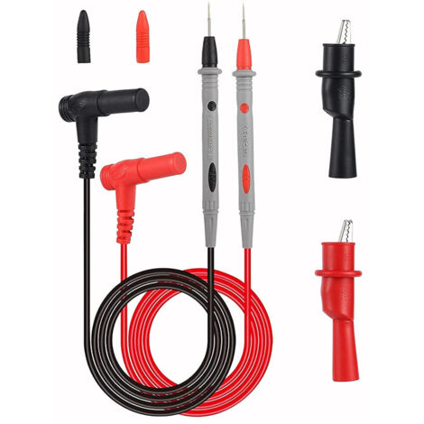 Confezione da 2 puntali, 1000 V/20 A, accessori per multimetro con 2 pinzette a coccodrillo, kit punte di test per multimetro