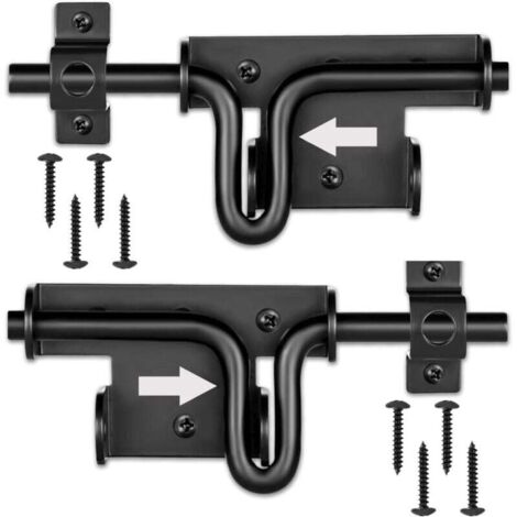 Confezione da 2 robuste chiusure scorrevoli con foro per lucchetto per recinzioni esterne, cancelli in legno, cancelli per capannoni, cancelli in vinile