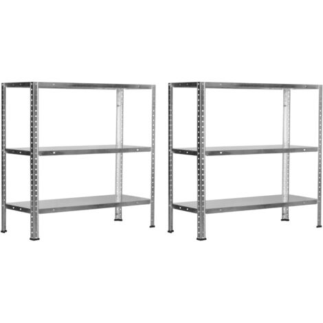 Confezione da 2 scaffalature metalliche modulari SteelSmart con 3 ripiani 120 kg 70x30x70 cm 7house
