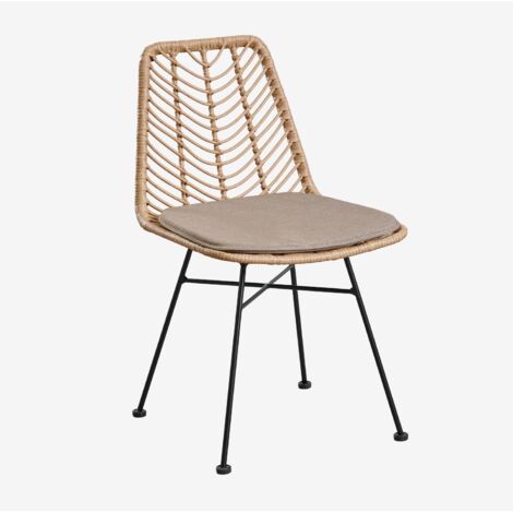 Confezione da 2 sedie da giardino in rattan sintetico Gouda Natural SKLUM