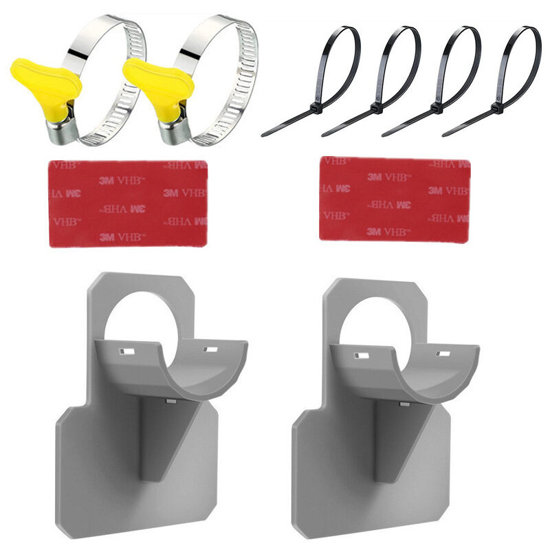 Image of Confezione da 2 supporti per tubo piscina - accessori tubo piscina con antiperforazione, antistrappo, antitrazione grigio