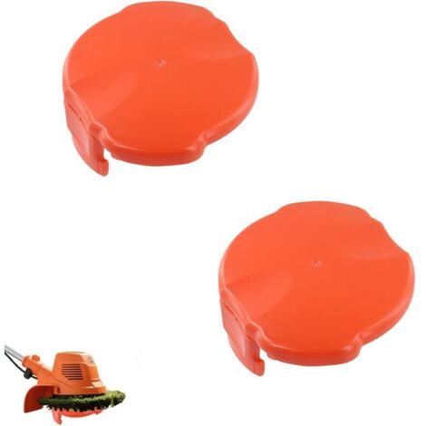 Confezione da 2 tappi di ricambio per bobina FLY060 compatibili con i decespugliatori Flymo, inclusi i modelli Contour 500XT, Power Trim 500XT, Mini Trim Auto Plus e altri.