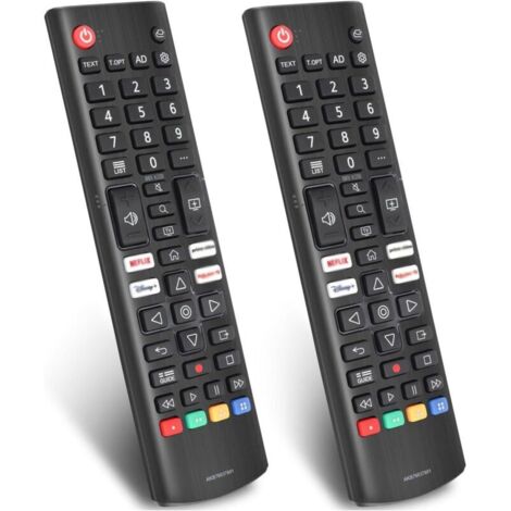 Confezione da 2 telecomandi di ricambio per smart TV LG, modello AKB76037601, compatibili con tutte le smart TV LG LED, OLED, LCD, WebOS, 4K, 8K UHD, HDTV e HDR.