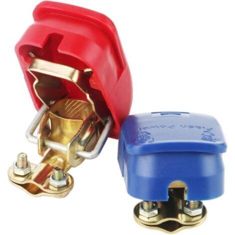 Kit 2 Morsetti Batteria A 4 Vie 12V/24V – Positivo E Negativo Con Protezione Anticorrosione Per Auto, Camion E Camper