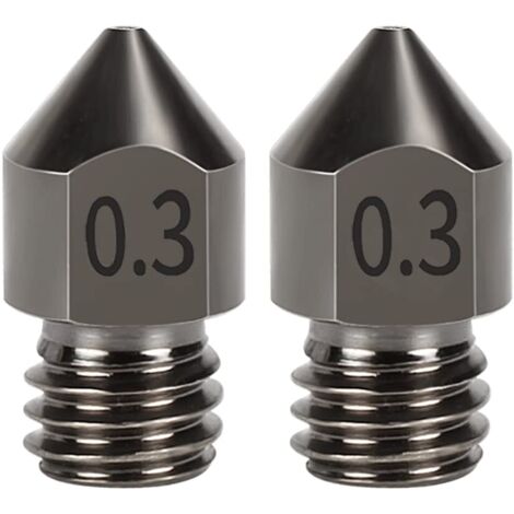 Confezione da 2 ugelli MK8 in acciaio temprato da 1,75 mm, materiali di consumo in acciaio temprato resistenti all'usura - 0,3 mm