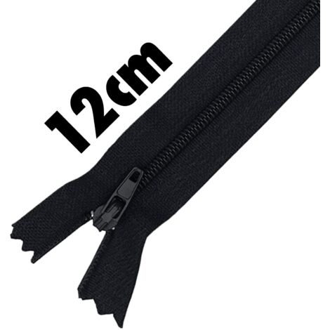 [Confezione da 20 cerniere [Nero] Nylon [12 cm] Cucito Abbigliamento Borse Nastro Cotone Tessuto Pelle Plastica per Macchina da Cucire Cerniera con Chiusura in Metallo