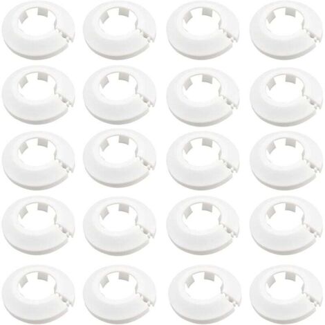 Confezione da 20 copri tubi radiatore - Rosette protettive - Per copri radiatore - Bianco
