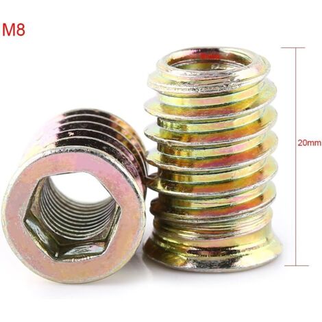 Confezione da 20 dadi esagonali filettati in lega di zinco M8, assortimento di dadi con inserti in lega di zinco (M820 mm) - Dado RWHex