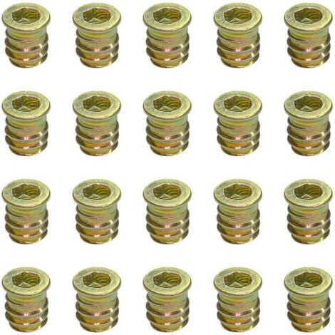 Confezione da 20 Dadi Filettati per Mobili in Legno M6 x 13 mm-RAPANDA