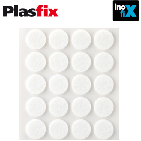 Confezione da 20 feltri adesivi sintetici bianchi Ø17mm Plasfix INOFIX
