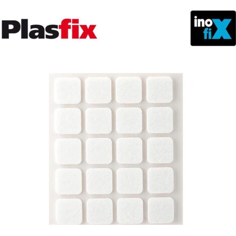 Confezione da 20 feltri adesivi sintetici bianchi 17x17mm Plasfix INOFIX