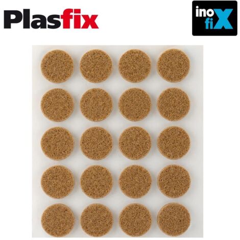 Confezione da 20 feltri adesivi sintetici marroni Ø17mm Plasfix INOFIX