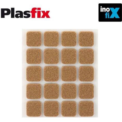 Confezione da 20 feltri adesivi sintetici marroni 17x17mm Plasfix INOFIX