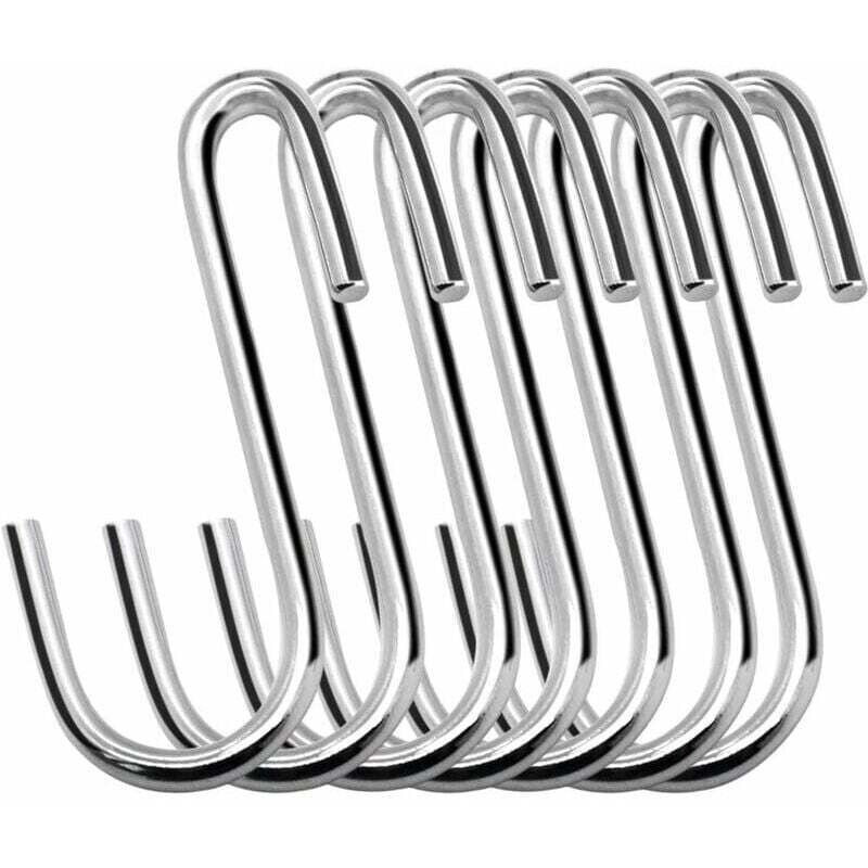 Image of Jalleria - Confezione da 20 ganci s resistenti da 6 cm per cucina, bagno, camera da letto e ufficio (confezione da 20, piccoli, argento)