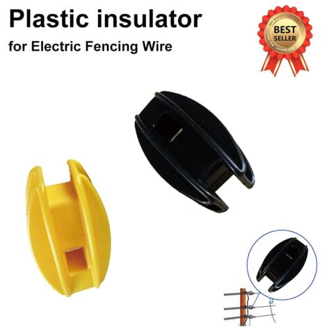 Confezione da 20 isolatori per pali angolari, isolatori per recinzioni elettroniche, isolatori per recinzioni elettriche resistenti alle intemperie e alla pioggia per filo di recinzione elettrica (ner