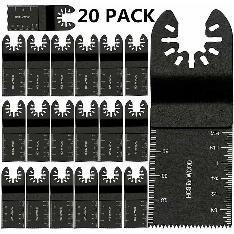 Image of Confezione da 20 lame per sega oscillanti universali, lama Multitool Plus da 34 mm Lame per sega oscillanti di precisione a sgancio rapido