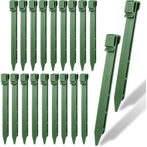 Confezione da 20 picchetti di ancoraggio in plastica per bordure di prato e giardino
