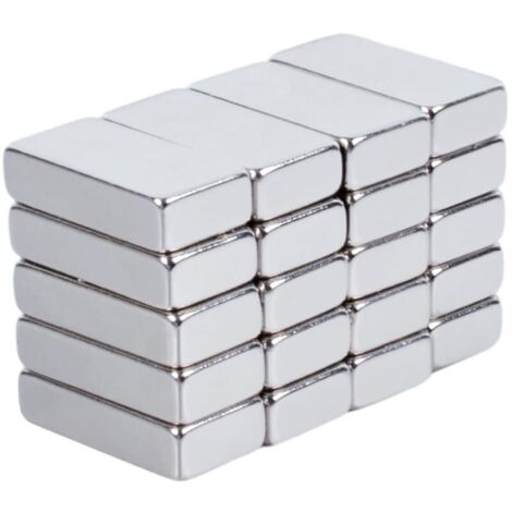 Confezione da 20 potenti magneti al neodimio per frigoriferi, lavori creativi, lavagne bianche, magneti rettangolari 20 x 10 x 5 mm