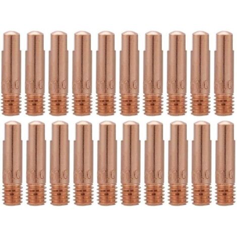 Confezione da 20 punte di contatto in rame Ulisem per torcia di saldatura MIG/MAG 15AK, 1,0 mm, materiali di consumo
