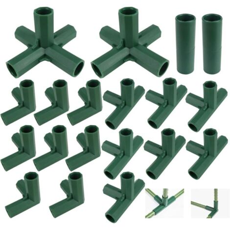 Confezione da 20 raccordi per telaio di serra, connettori angolari per telai da giardino, ripiani per telai da giardino, a 3, 4, 5 vie, 16 mm