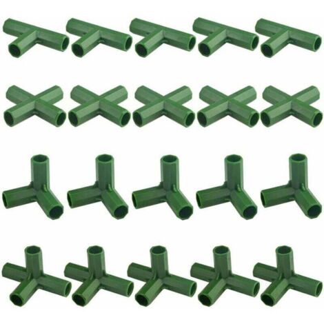 Confezione da 20 robusti connettori per telaio da giardino per serre e piante, 11 mm