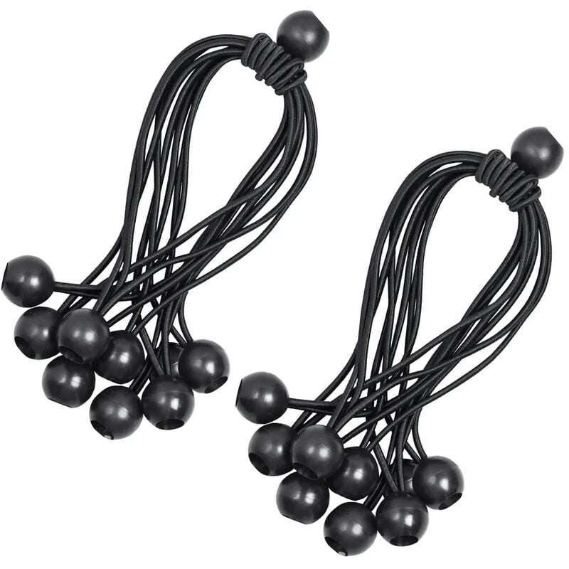Image of Confezione da 20 tenditori con sfera, anelli di estensione, gomma di tensione altamente elastica, 22,5 cm, gommini per tende, tenditori in gomma per