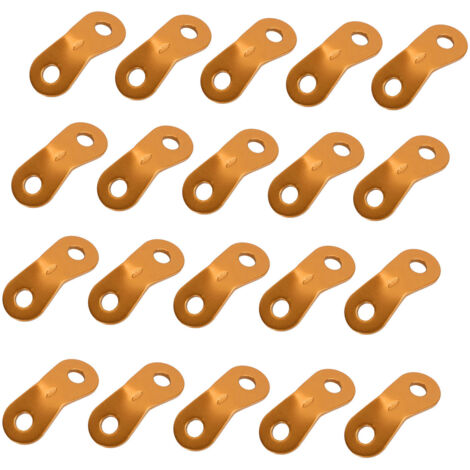Confezione da 20 tenditori per funi in lega di alluminio antiscivolo a doppio foro, robusti e facili da regolare, per campeggio, escursionismo e attività all'aperto (colore oro).