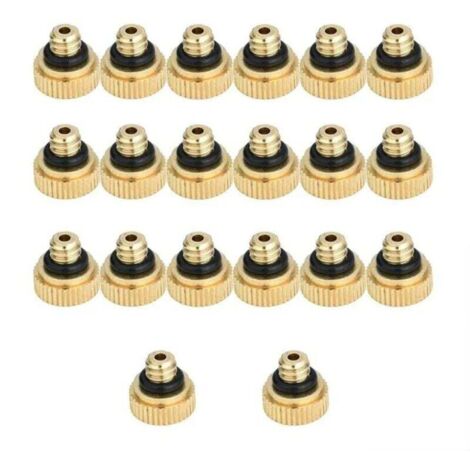 Confezione da 20 ugelli nebulizzatori in ottone da 0,4 mm, ugelli nebulizzatori a risparmio idrico, per sistemi di raffreddamento esterni, serre
