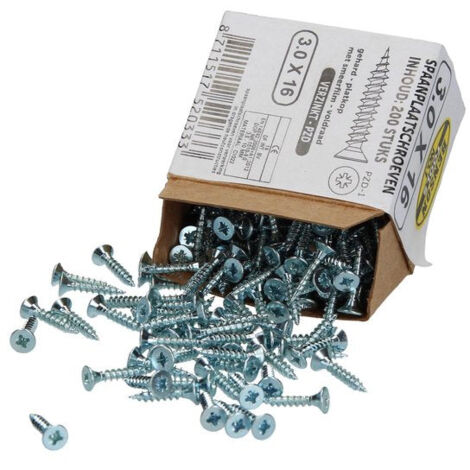 Confezione da 200 viti per truciolato zincato - 3,0 x 16 mm