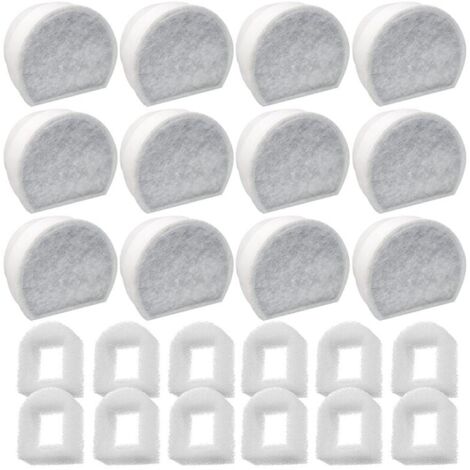 Confezione da 24 prefiltri in schiuma and filtro al carbone compatible with fontane PetSafe Drinkwell INOX 360 Avalon Pagoda Seascape e Sedona, filtro per fontanelle per gatti e cani LOY