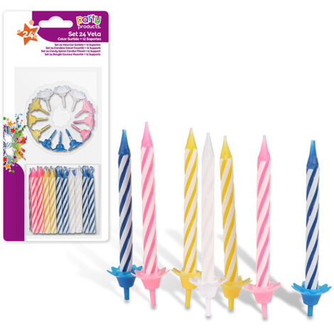 Confezione da 24 unità candela + 12 supporti diversi colori migliori prodotti per feste
