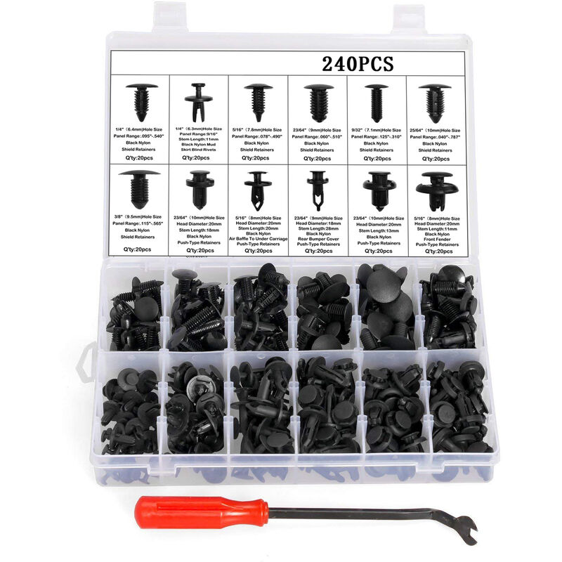 Confezione da 240 clip per paraurti auto clip per
