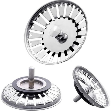 Confezione da 3 cestelli filtranti da 84 mm, tappo per lavello da cucina, tappo per lavello
