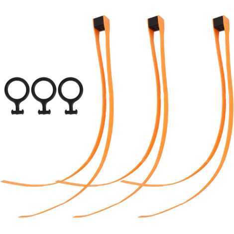 Confezione da 3 fascette autobloccanti in nylon con anello di trazione per attrezzature sportive all'aperto (arancione).