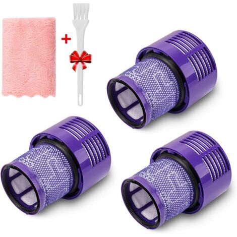 Confezione da 3 filtri di ricambio per la serie Dyson V10, sostituisce il filtro numero di parte 969082-01, compatibile con Dyson Cyclone V10 Absolute, Animal, Motorhead, Total Clean-