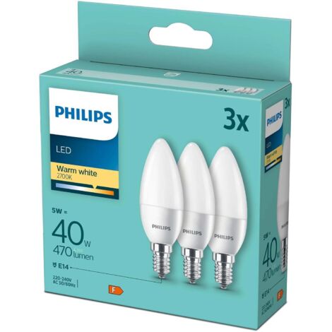 Confezione da 3 led e14 krone 5w 40w frost 470lm 5167978