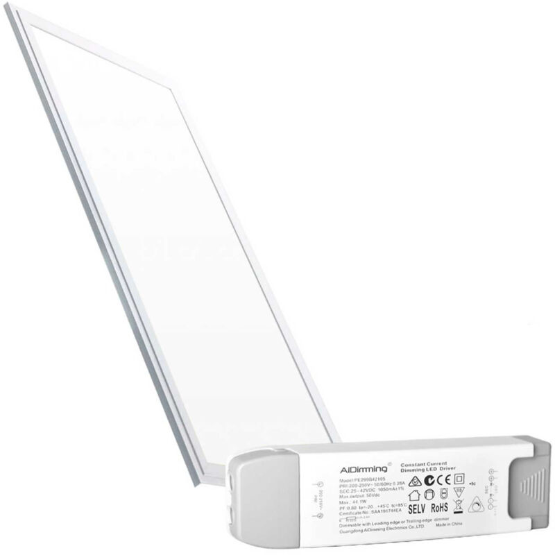 Pannello LED da incasso 120X30cm - dimmerabile TRIAC - 44W - - Bianco Freddo