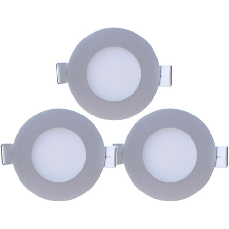 Confezione da 3 Mini Faretti LED Ultraslim da Incasso Rotondi 4W 300lm Ø7cm 4000K Alluminio 7hSevenOn