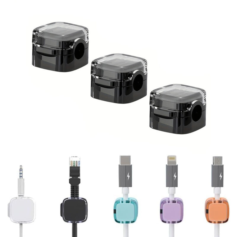 Sjqka - Confezione da 3 organizer magnetico per cavi di ricarica, clip magnetiche per cavi, supporto per cavi autoadesivo, organizer per cavi