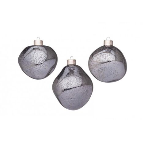 Confezione da 3 pendagli vetro Organic grigio D80 assortiti