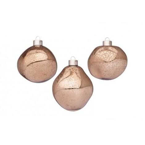 Confezione da 3 pendagli vetro Organic marrone D80 assortiti
