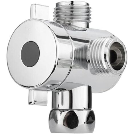 (Confezione da 3) Rubinetto deviatore a 3 vie, braccio doccia con getto a spruzzo per bagno, adattatore a 3 vie (cromato)