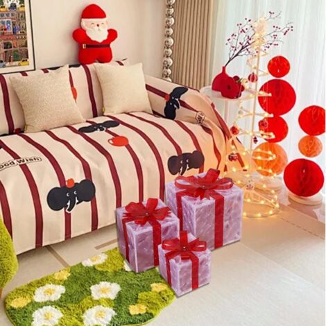 Confezione da 3 scatole luminose natalizie per nuovi prodotti natalizi, decorazioni natalizie con fiocco, scatole luminose a LED per esterni