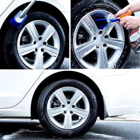 Confezione da 3 spazzole per la pulizia di camper, motociclette, spazzole per la pulizia, spazzole per cerchioni, spazzole per ruote auto, kit di accessori per la pulizia, set per auto