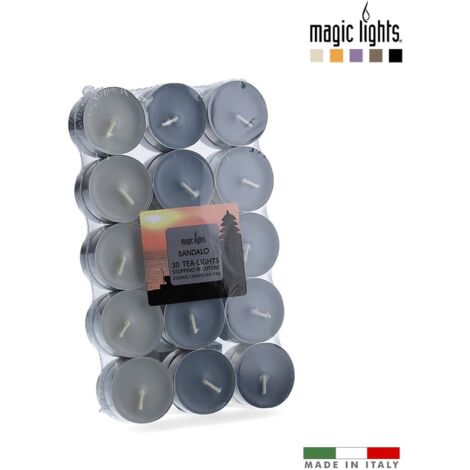 Confezione da 30 candele profumate al legno di sandalo luci magiche da 3,7 cm