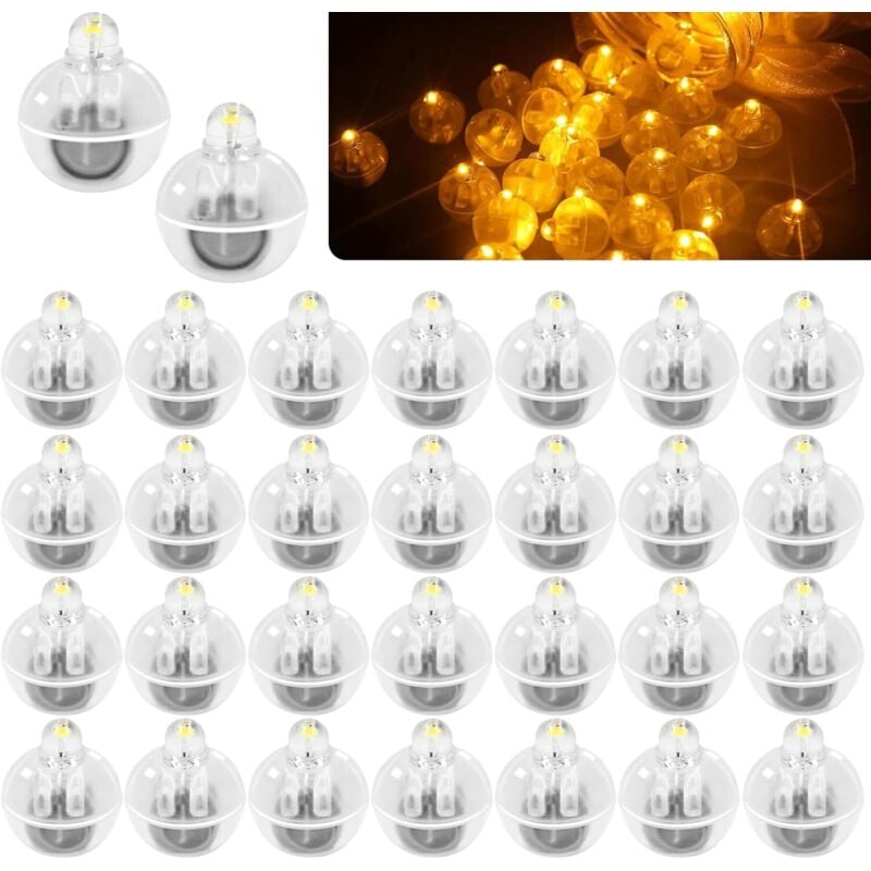 Image of Confezione da 30 mini luci led, luci a palloncino led bianco caldo, luci a palloncino led, lampada a sfera wireless per decorazioni di compleanno,