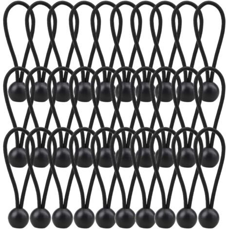 Confezione da 30 palline elastiche, corde elastiche per teloni resistenti e pesanti, resistenti alle intemperie, spessore 4 mm, per campeggio, tende, carichi, cavi di fissaggio e tubi flessibili.