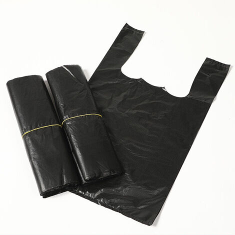 Confezione da 300 Sacchetti Neri per Spazzatura Sanitaria da Donna - Piccoli Sacchetti per Spazzatura da Bagno, Assorbenti, Sacchetti di Plastica con Manici per Casa e Cucina-24x37cm Nero